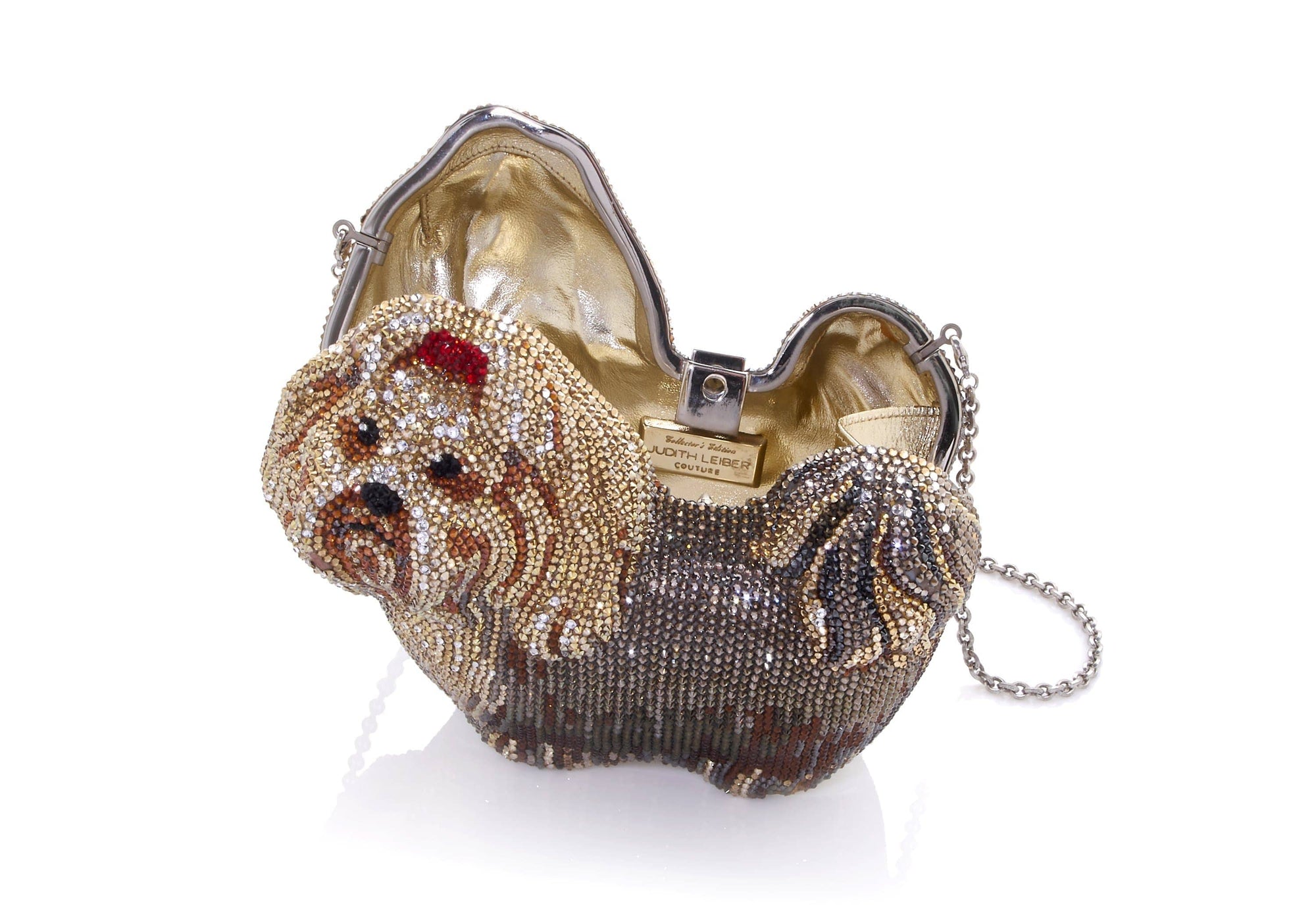 Judith Leiber Couture French Bulldog Winston Crystal Clutch Bag, Champagne Multi, Women's, Clutches & Small Handbags Minaudieres
