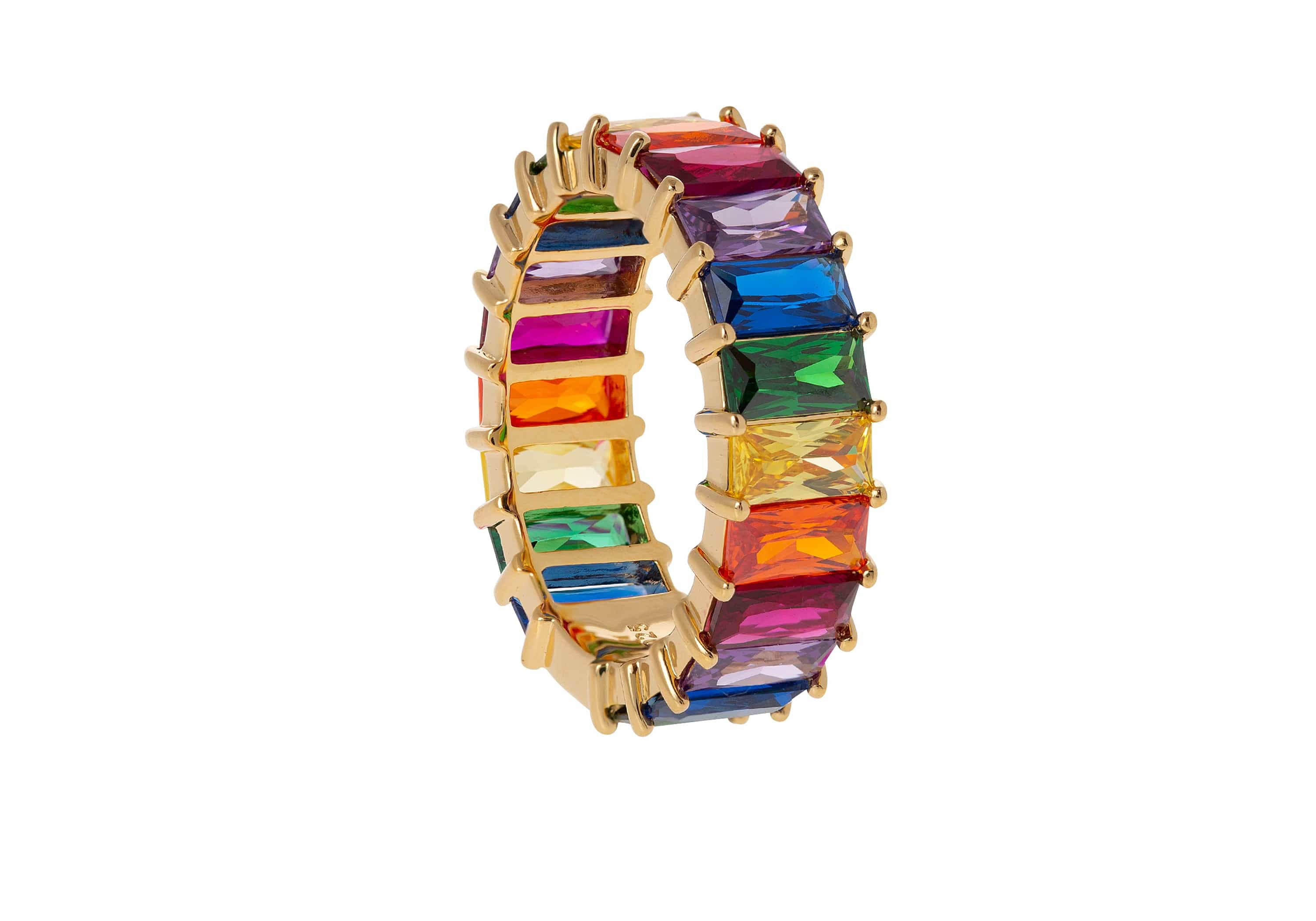 Judith Leiber Jewelry Multicolor Baguette Eternity Ring