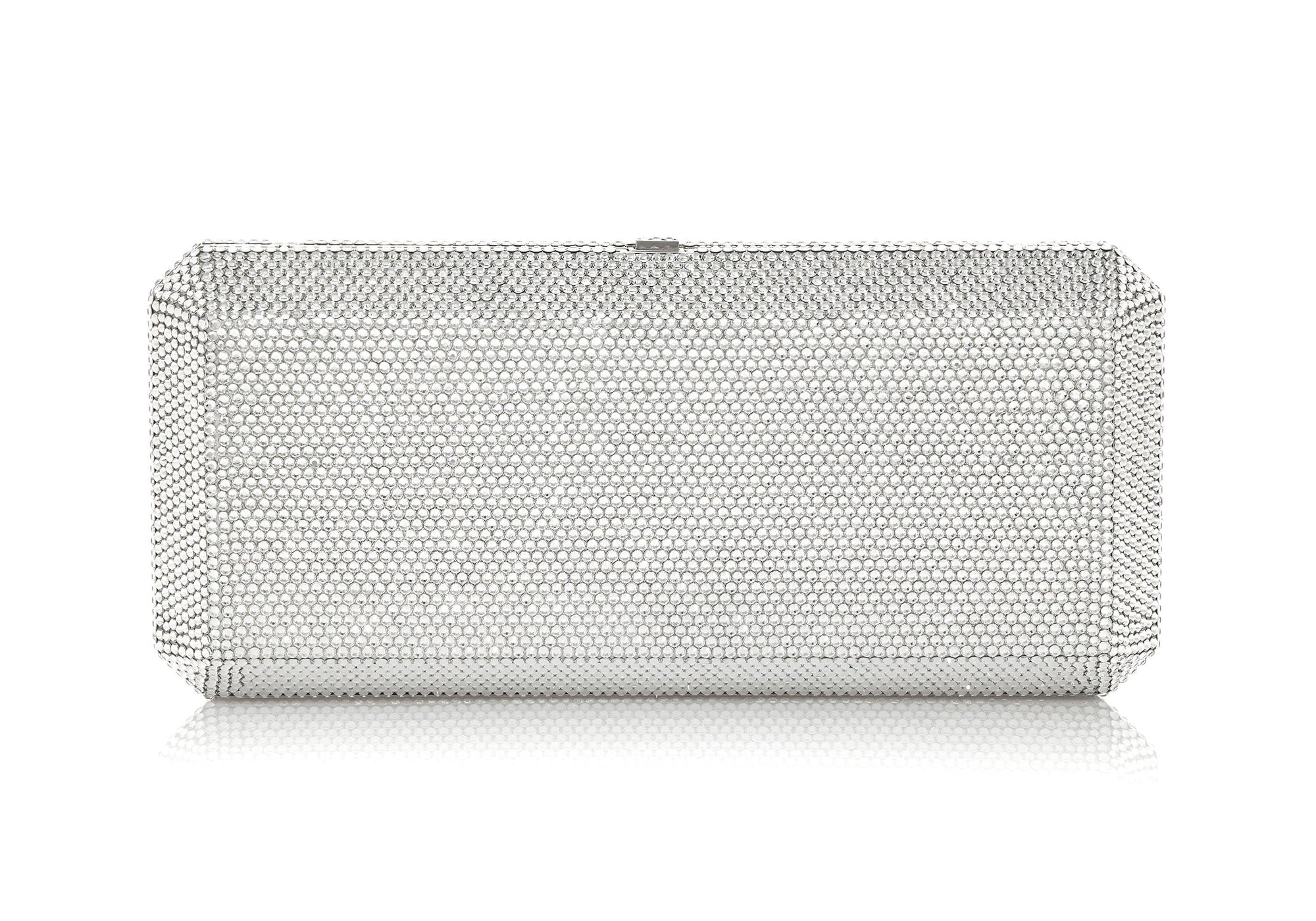 Judith Leiber Couture Diamond Flawless Crystal Clutch Silver