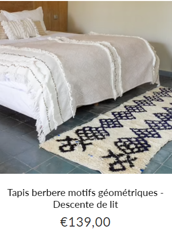 Tapis berbere motifs géométriques - Descente de lit