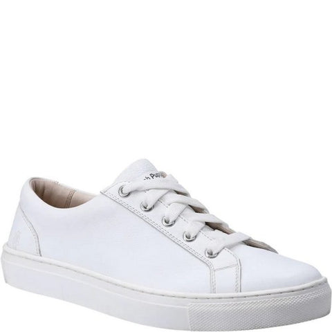 Mod Comfys Womens 5 Eyelet Flexi White Leather Lace-Up Plimsoll