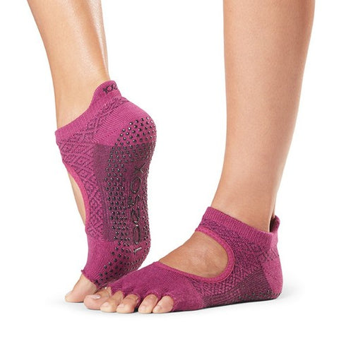 toesox Women's Plie Half Toe Grip for Yoga, Pilates, Barre, Dance, Toe Socks  wit