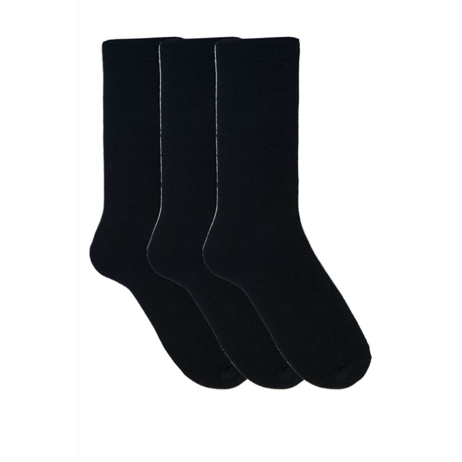 Mens Cotton Rich Plain Black Socks (Pack Of 3) | Discounts on great Brands