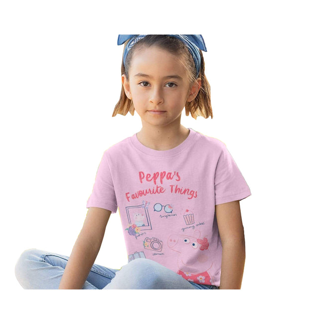 Pale Pink - Back - Peppa Pig Baby Girls Favourite Things T-Shirt