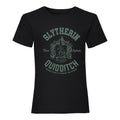 Black - Front - Harry Potter Womens-Ladies Slytherin Quidditch Fitted T-Shirt