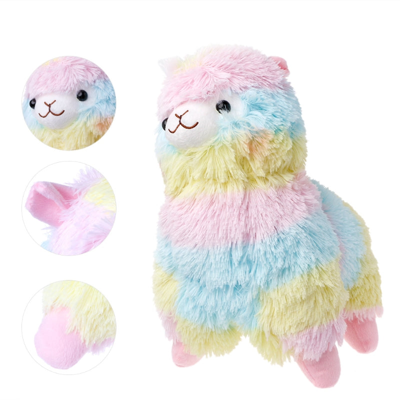 giant rainbow alpaca plush