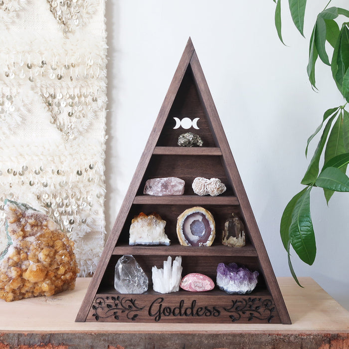 Goddess Engraved Triangle Shelf - coppermoonboutique