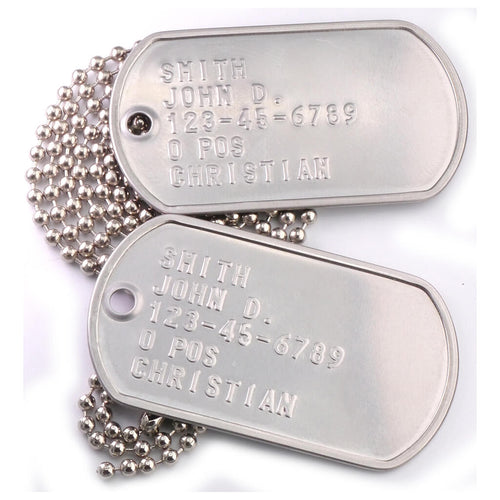 Dog Tag Set with Ball Chains