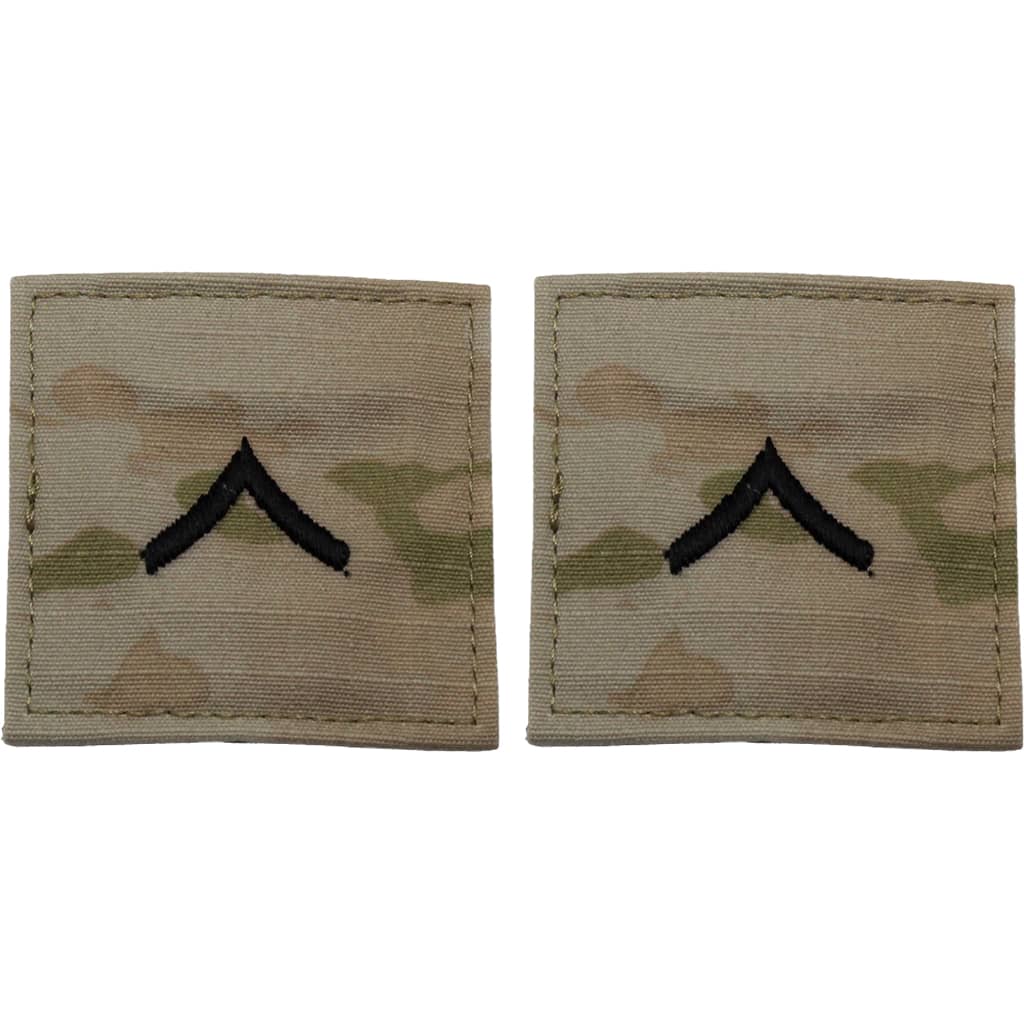 Army PVT Private Rank OCP Patch 2x2 Hook & Loop - Pair