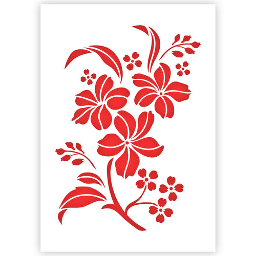 Chinese floral STENCIL Repeat Border Pattern 190 micron mylar XL A2 A3 A4