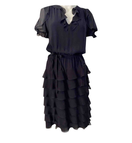 Chanel short sleeve black mid length dress FR 40 – HelensChanel