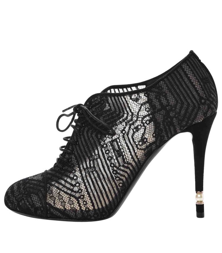 black lace bootie