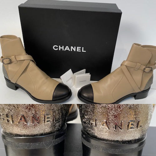 Chanel vintage 2002 Fantasy Fur Yeti gray knee high snow boots US size 7/7.5