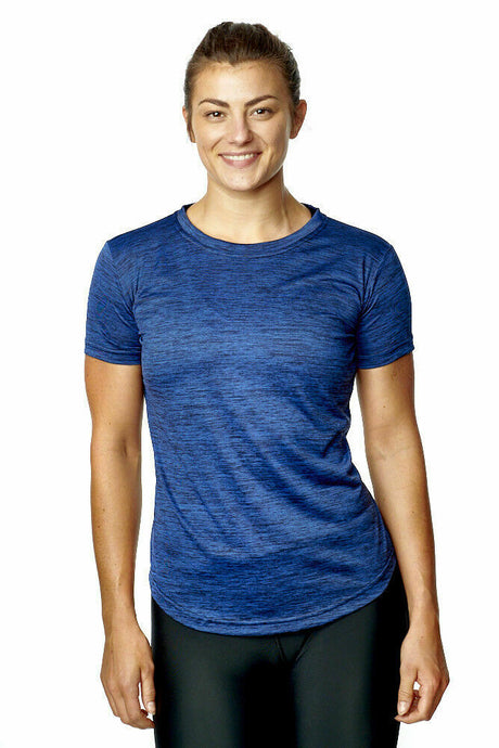 Athletic Sportswear Ladies Gym T-Shirts Melange Blue