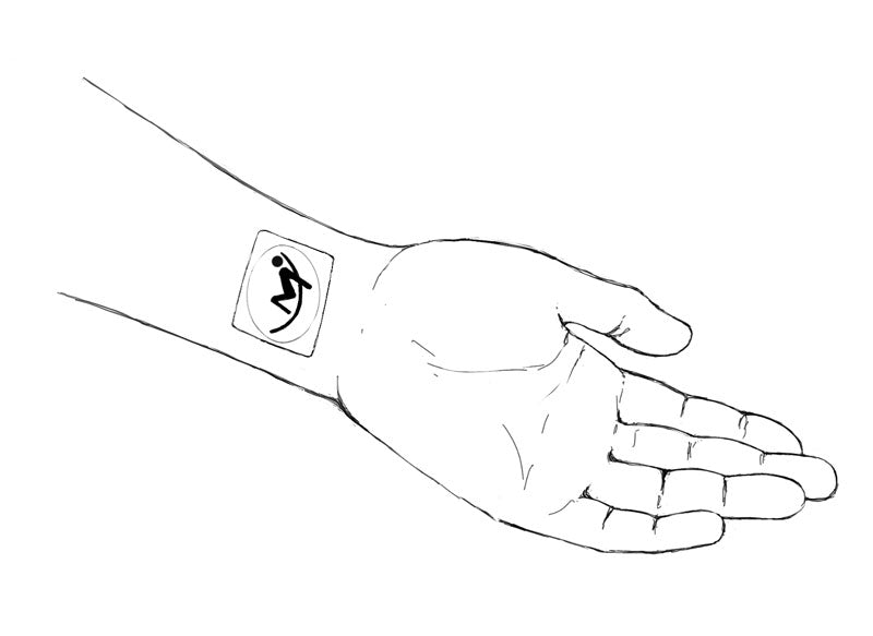 Transdermal patch applied to a wrist