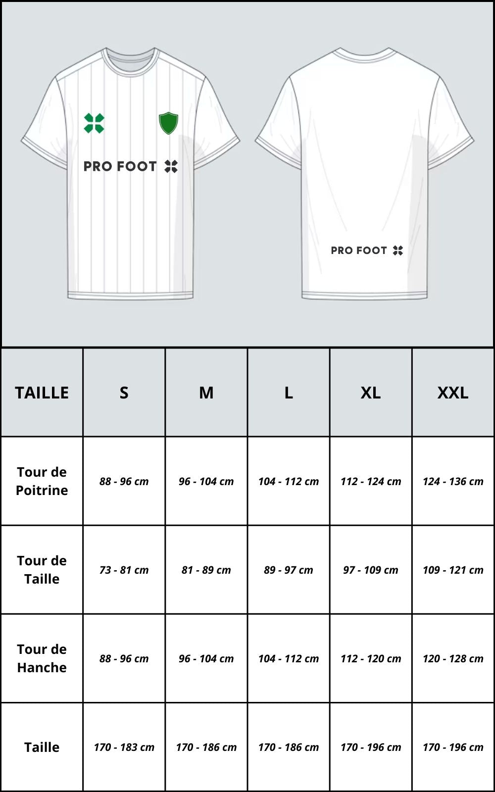 Guide des Tailles Pro Foot X