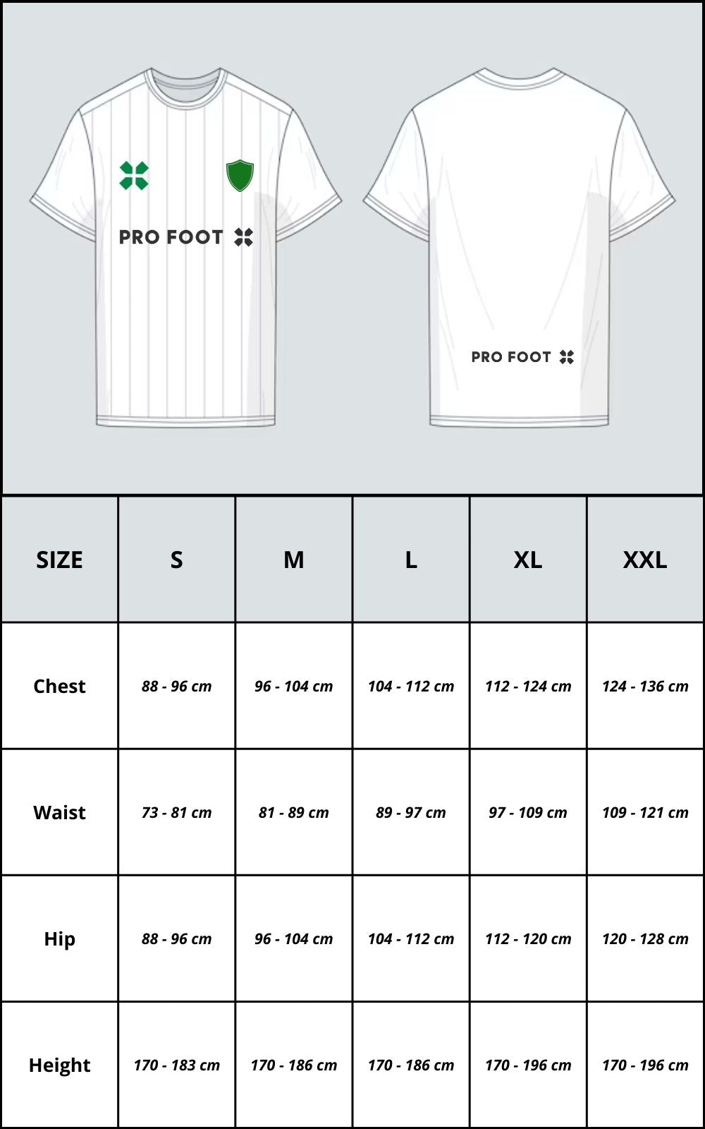 size guide ProFootX English