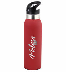 Personalised Drink Bottle 500ml Stainless Steel Laser Engraved Choose Your Colour Rubber Paint Coating Matte
