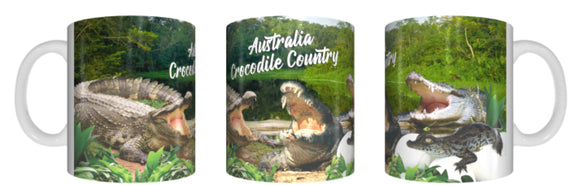 CROCODILE COUNTRY Australia Mug Cup 325ml Gift Aussie Animal Native Crocodiles - fair-dinkum-gifts