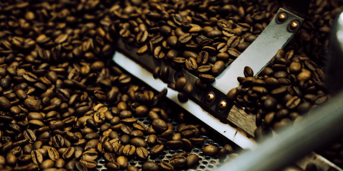 whole bean coffee in a roaster in dorset