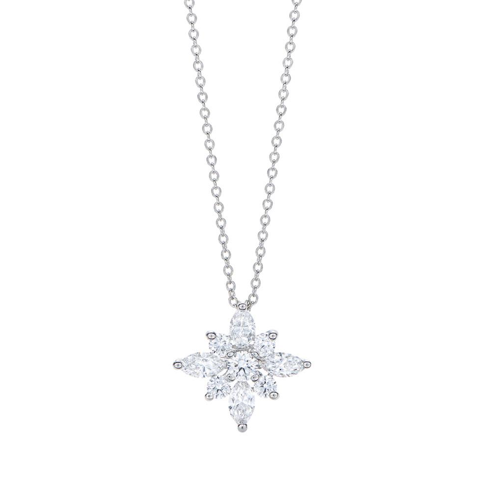 diamond star necklace silver