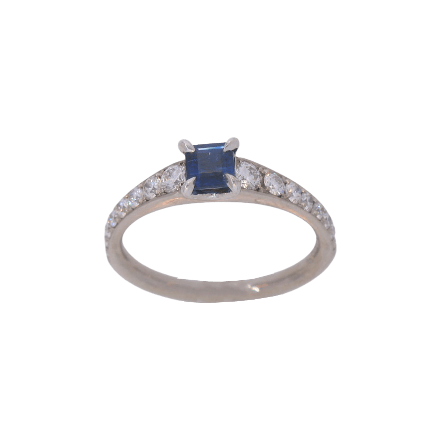 Blue Sapphire and Diamond Sandpiper Ring
