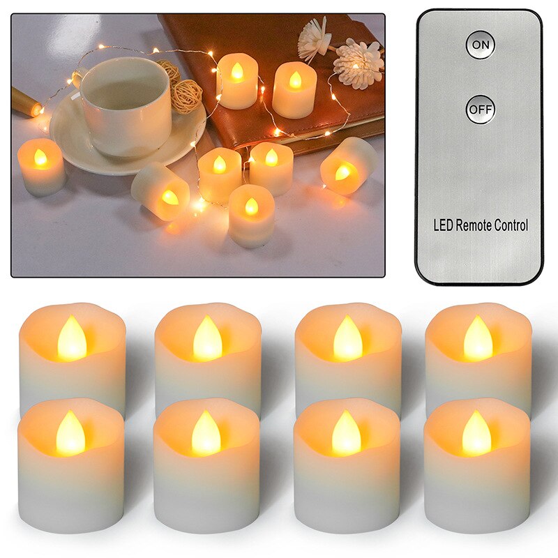 12PCS Tea Lights Candles Battery Operated Led Flameless Tea Light Flickering Light with Remote Control Timer Festival Christmas