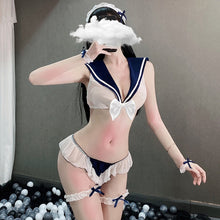 Load image into Gallery viewer, Japanese Kawaii Lolita Uniform Sexy Sailor Maid Cosplay Lingerie Bikini Lace Top Panties for Women Sailor School Girl Outfits