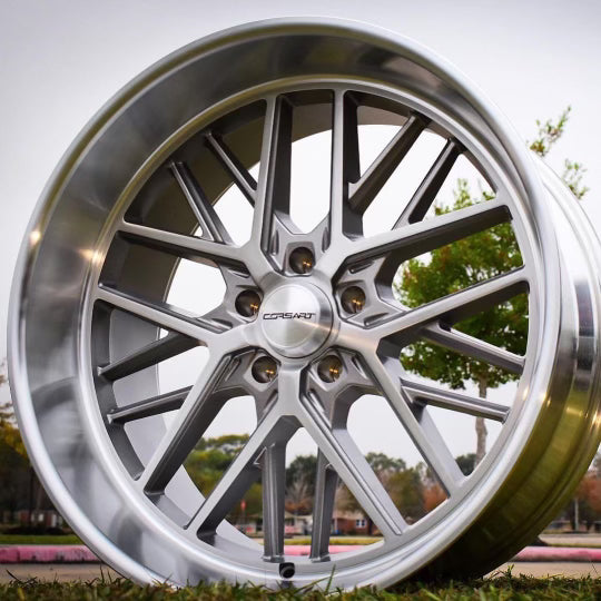 Corsart - Kingpin / 22x10.5 / 5x127 / ET0 - Gloss Brushed With Diamond Cut Lip
