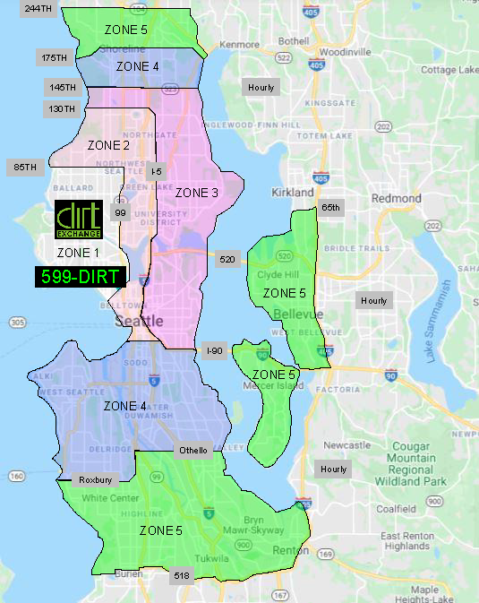 Dirt Exchange Delivery Map 