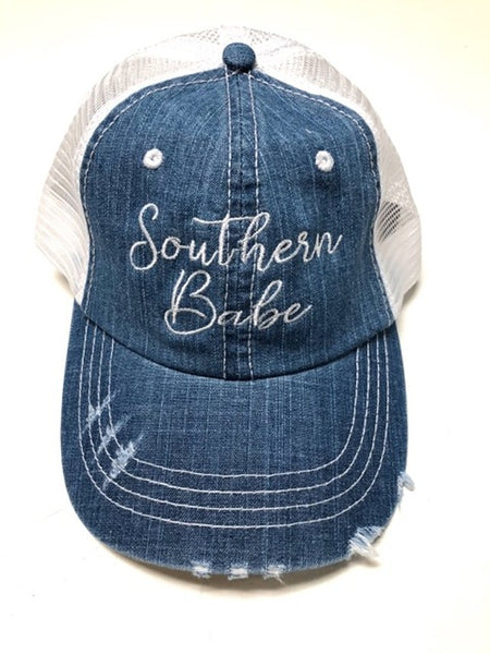 Monogrammed Denim Trucker Hat