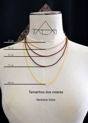 Guia de tamanhos de colares TALAI