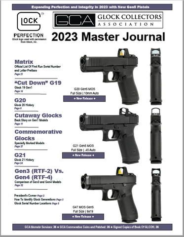 Glock Collectors association 2023 Master Journal cover
