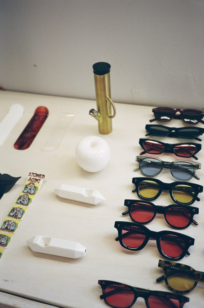 Smoking accessories and sunglasses at the Mister Green Life Store