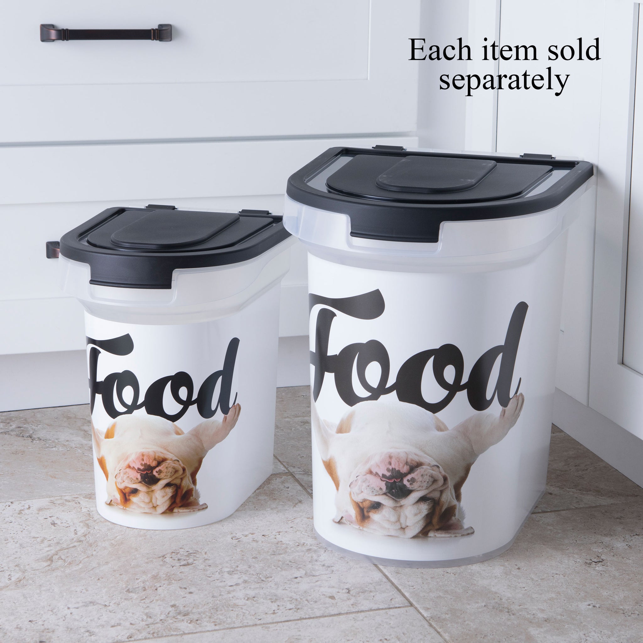 paw prints dog food container