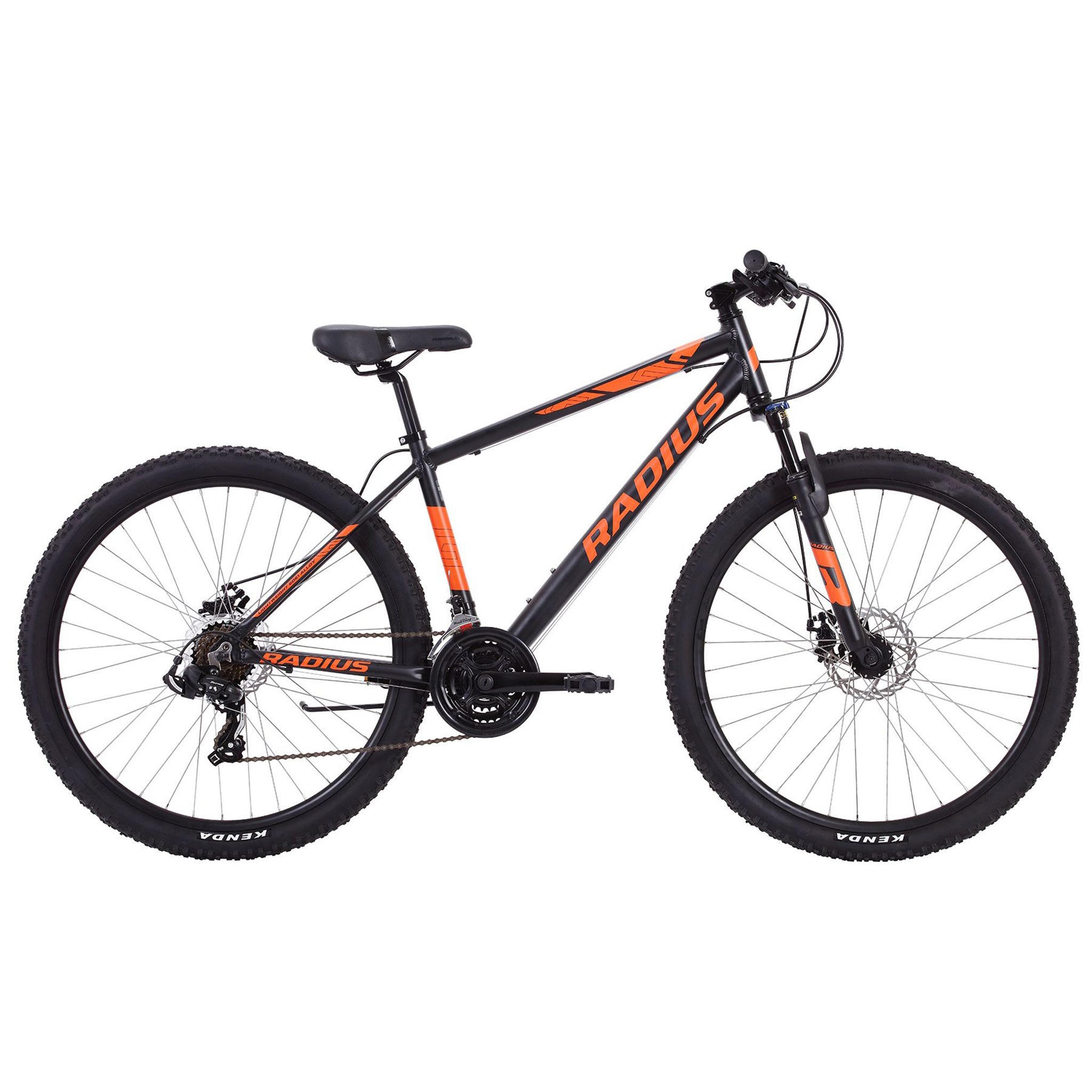 black and orange mountain bike