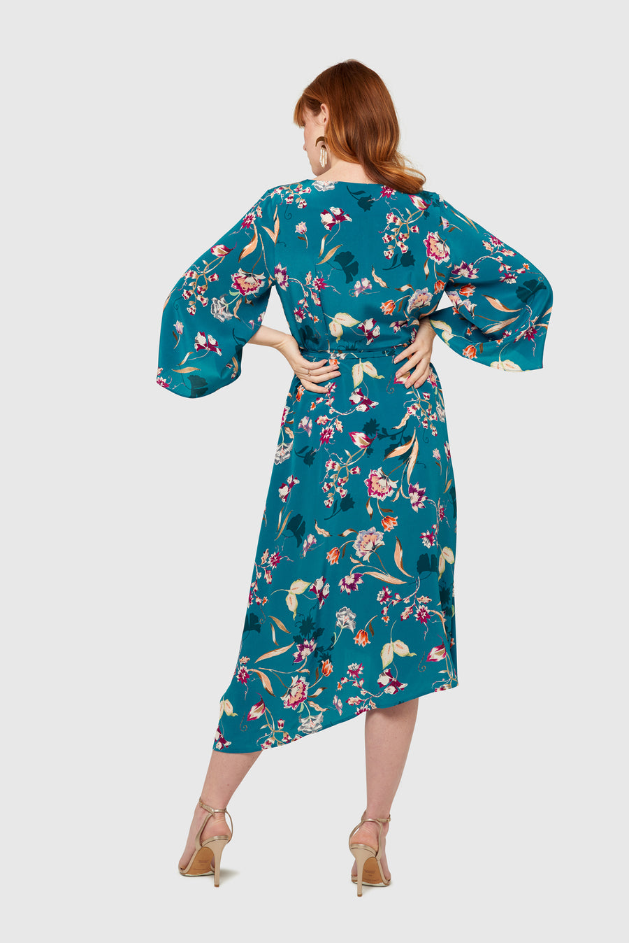 Peacock Bloom Kimono Wrap Dress – Lozen