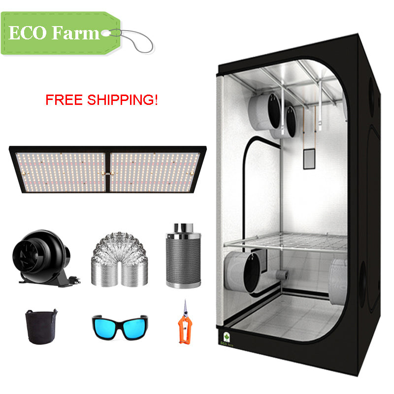 ECO Farm 3.3'x3.3' Essential Grow Tent Kit - 240W LM301B Quantum Board-growpackage.com