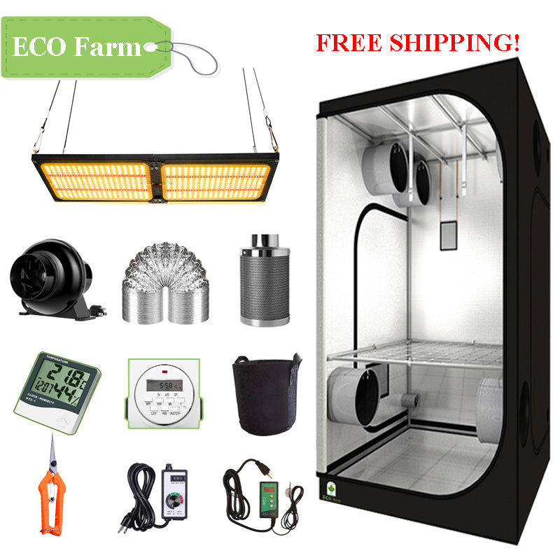 ECO FARM 3'X3' COMPLETE GROW TENT KIT - 240W LM301B QUANTUM BOARD 33240WCYboardgrowkit_1ec8d52c-cb8c-41f7-b59b-f53db79a8a1a_2048x