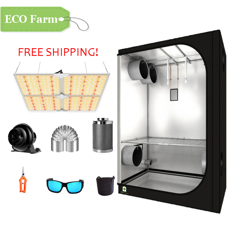 ECO Farm 4'x4' Essential Grow Tent Kit - 450W LM301B Waterproof Quantum Board