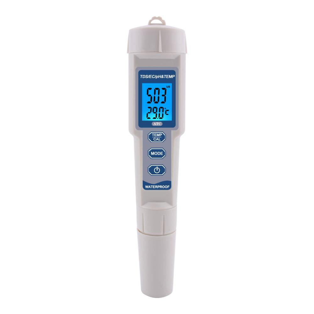 New 4 in 1 TDS PH Meter PH/TDS/EC/Temperature Meter Digital Water Quality Monitor Tester for Pools, Drinking Water, Aquariums