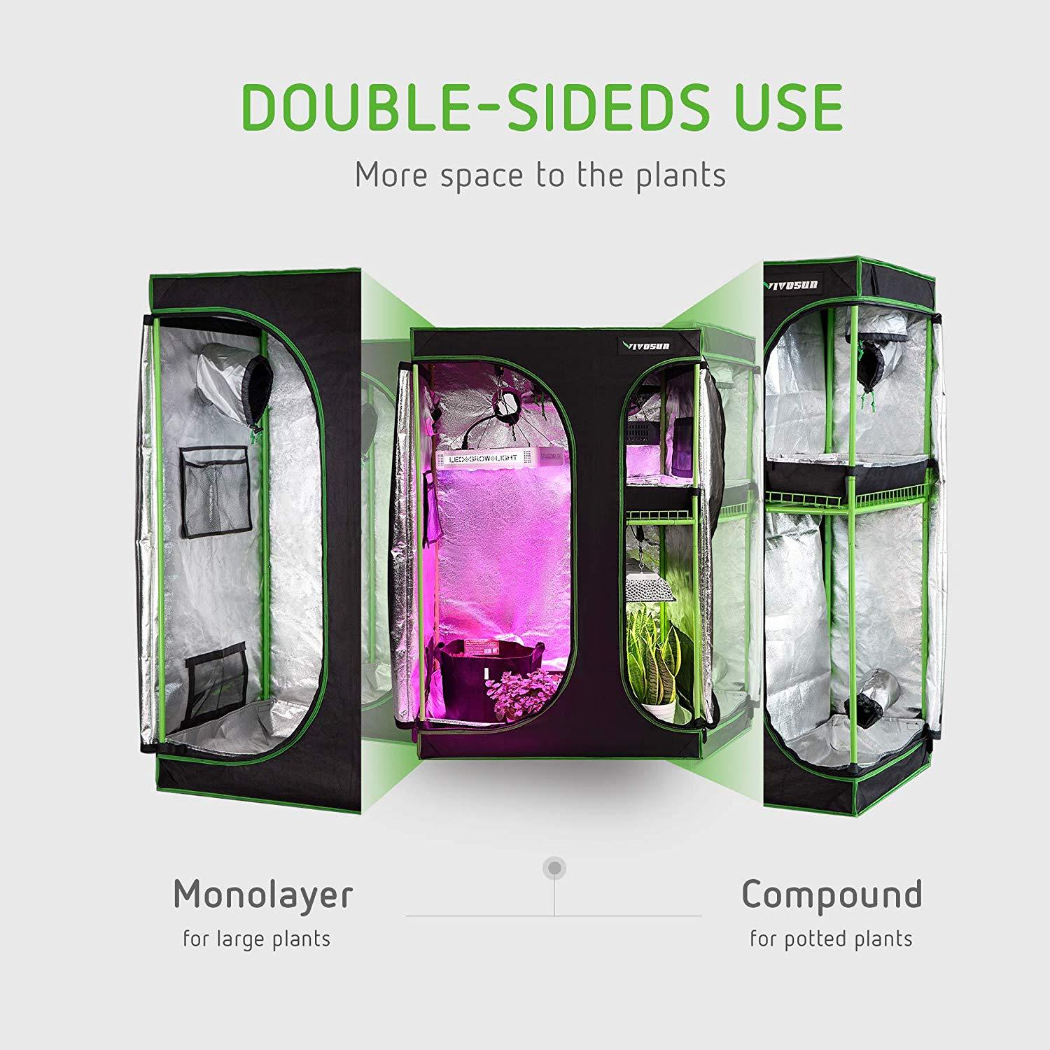 Vivosun 2 In 1 Indoor Grow Tent For Mylar Hydroponic And Soil Growpackage Com