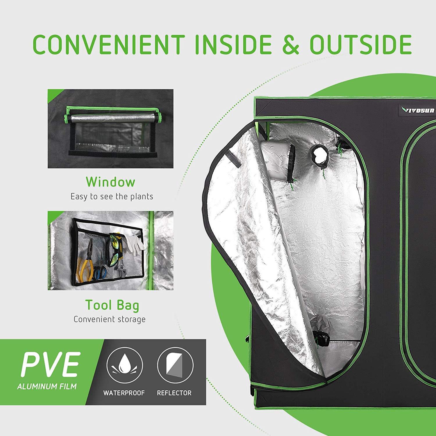 Vivosun 2 In 1 Indoor Grow Tent For Mylar Hydroponic And Soil Growpackage Com