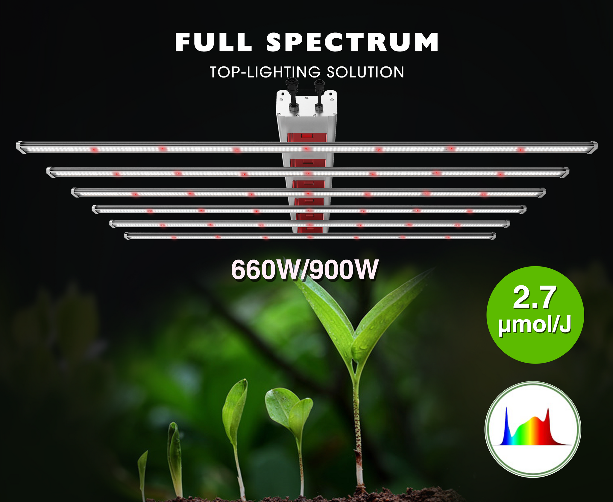 Eco Farm 660w760w900w Commercial Full Spectrum Led Grow Light Bar Ms