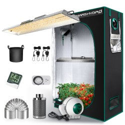 Mars Hydro TSL 2000 LED Grow Light + 2'x4' Indoor Tent Kits Combo Carbon Filter