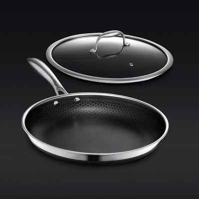 HexClad Hybrid 8in Cookware Frying Pan with Cooking Lid for sale online