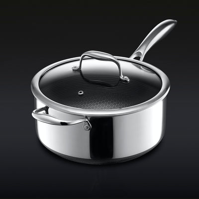 Hybrid Deep Sauté Pan with Lid, 5.5Qt – HexClad Cookware