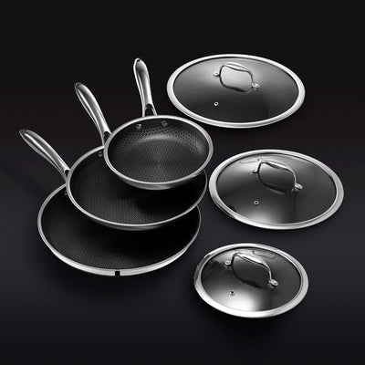 View Hybrid Fry Pan Set with Lids, 6pc