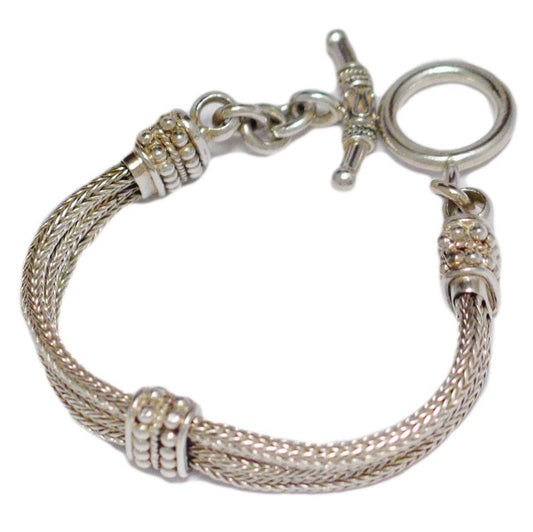 Sim Stars Charm Bracelet Sterling Silver Snake Chain | Womens to Girls Small Sz 6.75 (5.75 - 6 Loaded) | Discount Estate Jewelry