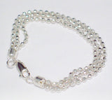Multi Chain Bracelet Disco Bead Ball Style w/ 3 Strands 7.25" Italian - Blingschlingers Jewelry
